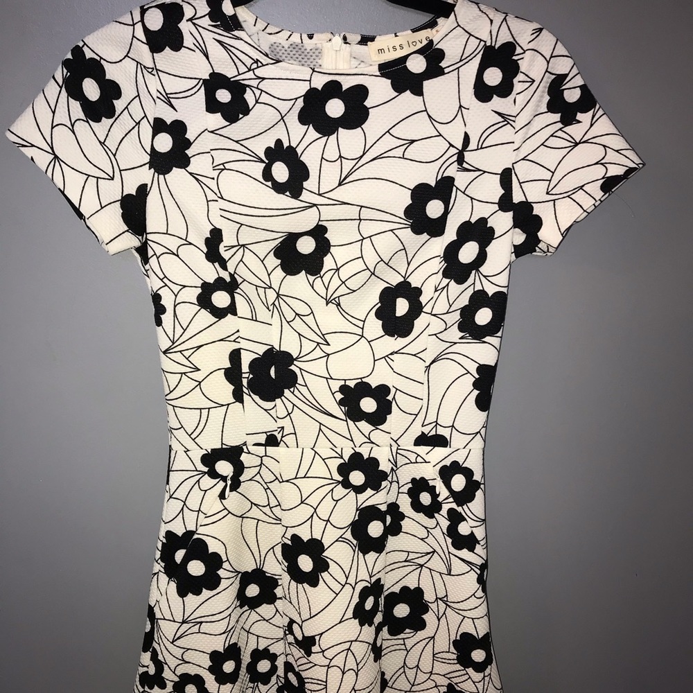 Black and White flower dress.